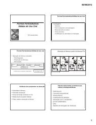 Formas Farmacêuticas Sólidas de Uso Oral