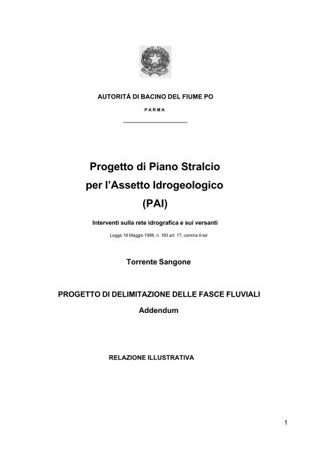 Progetto di Piano Stralcio per l'Assetto Idrogeologico ... - Città di Torino