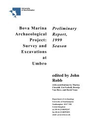 Bova Marina Archaeological Project - Department of Archaeology