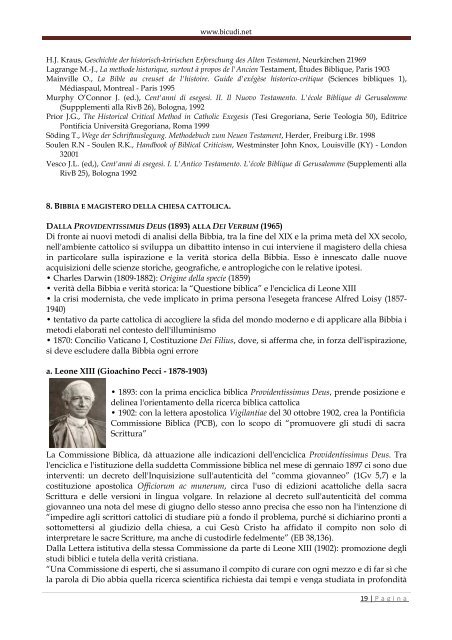 R. Fabbris, La lettura della Bibbia nell'età moderna e contemporanea