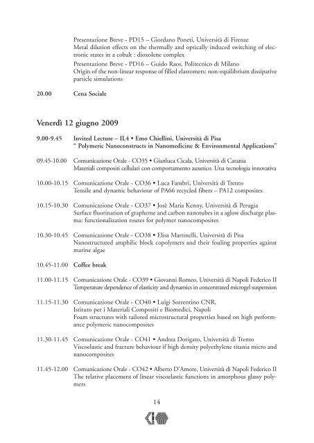 programma scientifico - INSTM