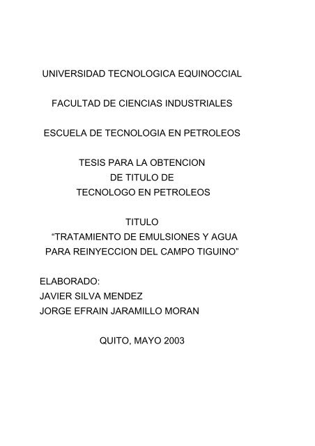 universidad tecnologica equinoccial facultad de ... - Repositorio UTE