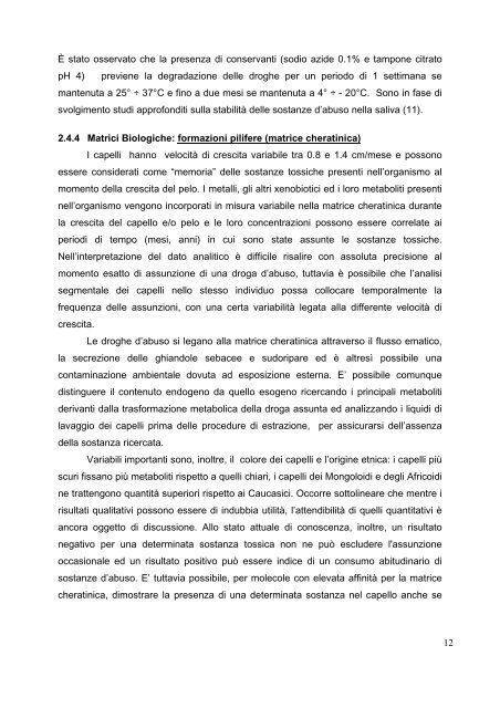 determinazioni di laboratorio delle sostanze psicotrope - Regione ...