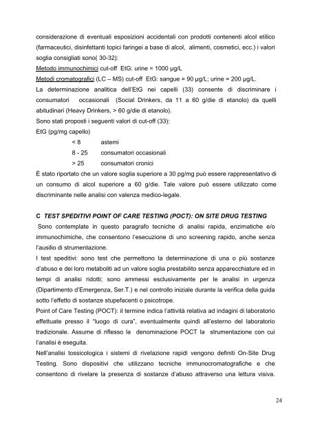 determinazioni di laboratorio delle sostanze psicotrope - Regione ...