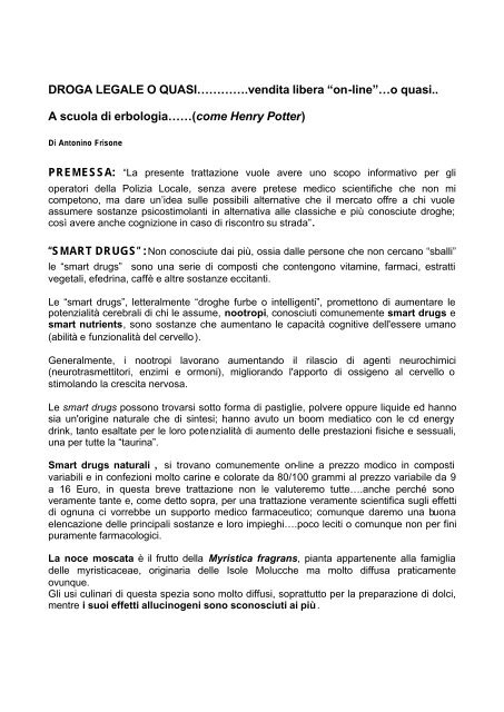 DROGA LEGALE O QUASI…………. - Infocds.it