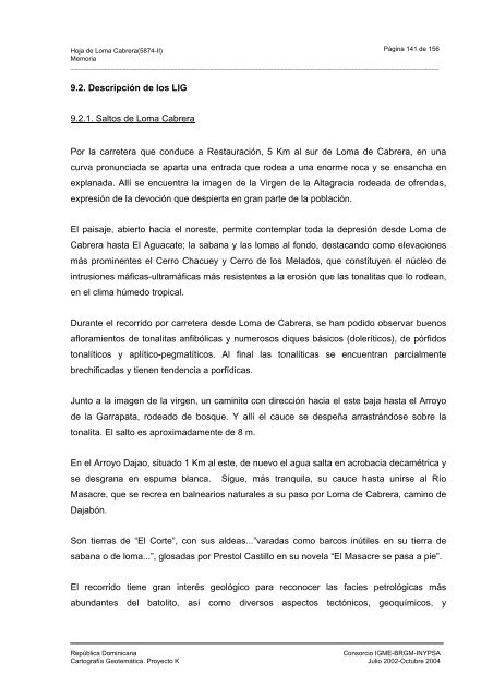 LOMA DE CABRERA - mapas del IGME - Instituto Geológico y ...