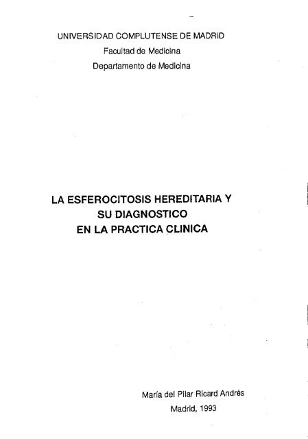 la esferocitosis hereditaria y su diagnostico en la practica clinica