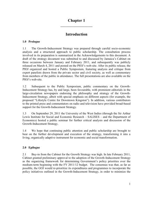 A GROWTH-INDUCEMENT STRATEGY FOR JAMAICA IN THE SHORT AND MEDIUM TERM