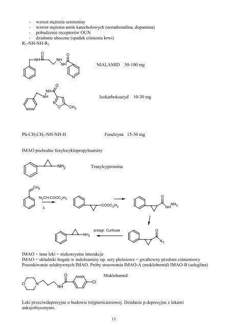 Chemia leków - leki - otrzymywanie i właściwości - Retsat 1
