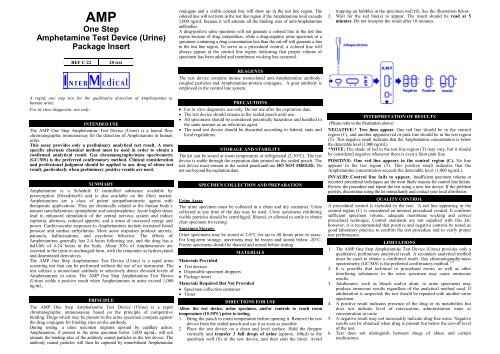 Monofase Card per Test di Amfetamina (Urina ... - Intermedical.it