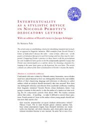 INTERTEXTUALITY AS A STYLISTIC DEVICE IN NICCOLÒ PEROTTI 'S ...