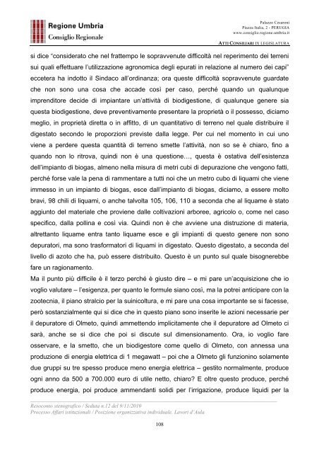 VIII LEGISLATURA - Consiglio Regionale dell'Umbria - Regione ...