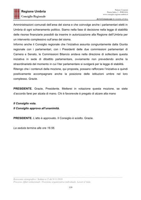 VIII LEGISLATURA - Consiglio Regionale dell'Umbria - Regione ...