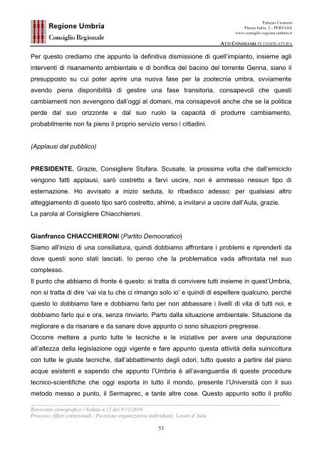 VIII LEGISLATURA - Consiglio Regionale dell'Umbria - Regione ...