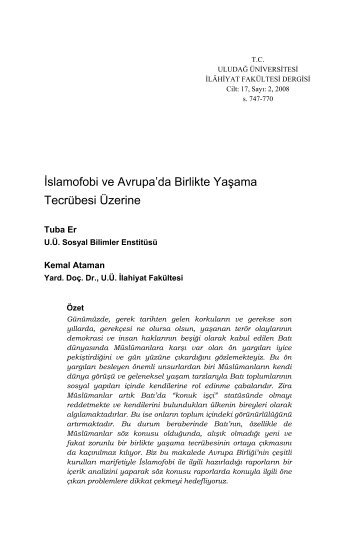 İslamofobi ve Avrupa’da Birlikte Yaşama Tecrübesi Üzerine