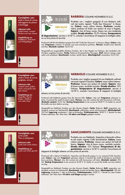 Carta dei Vini - Staff Millennium srl