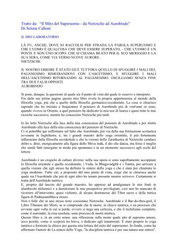 Tratto da: Il Mito del Superuomo - da Nietzsche ad ... - Nonterapia
