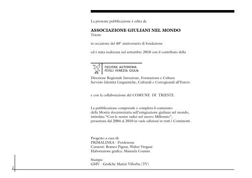 Con le nostre radici verso il futuro - Associazione Giuliani nel Mondo