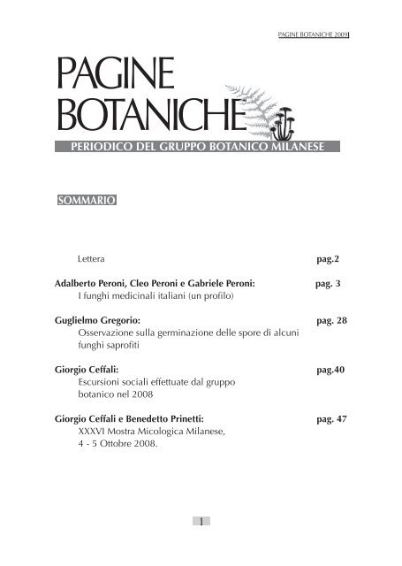 PAGINE BOTANICHE - Gruppo Botanico Milanese