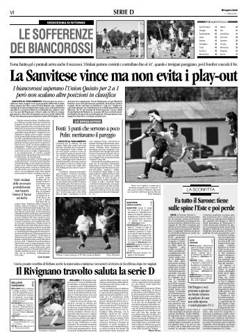 28/04/2008 Campionato 33a Giornata: Girone C - serie d news