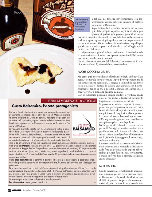 Una magia chiamata Balsamico - L'Informatore Agrario