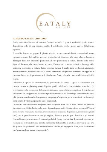 La filosofia e il manifesto di Eataly - INformaCIBO