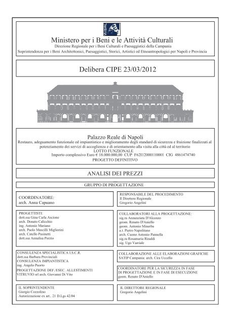 Analisi dei prezzi: restauro e adeguamento