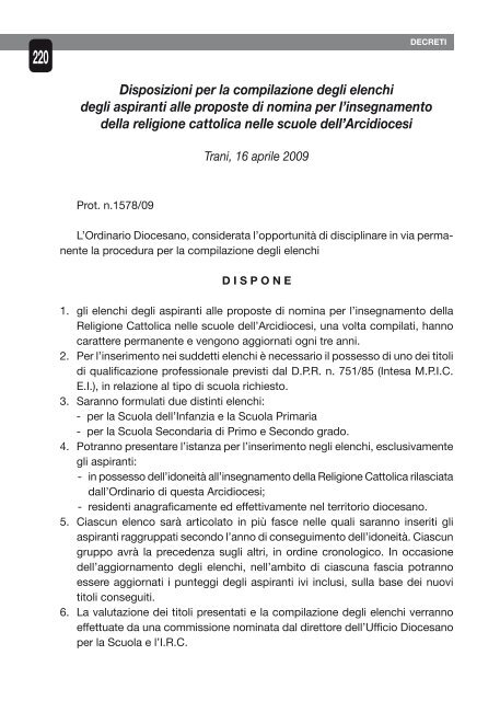 QUADRIMESTRALE DELL'ARCIDIOCESI - inComunione