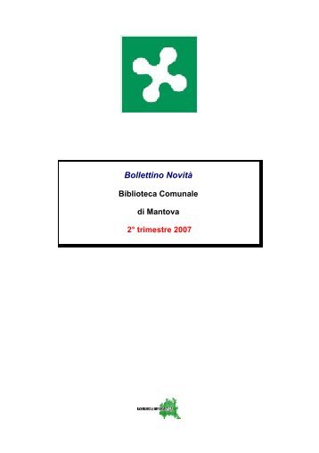 Bollettino Novità - Biblioteca Mediateca Gino Baratta
