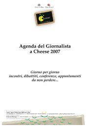 Agenda del Giornalista a Cheese 2007 - Comune di Bra