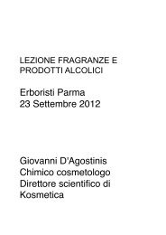 Lezione Profumo Erboristi Parma 23 Settembre 2012 - Senaf