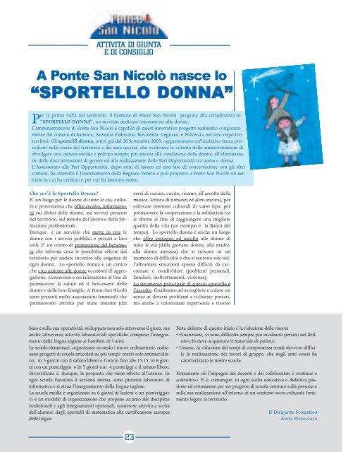 Notiziario comunale N. 2/2005. - Comune di Ponte San Nicolò