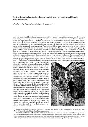 Le tradizioni del costruire - Architettura ed urbanistica