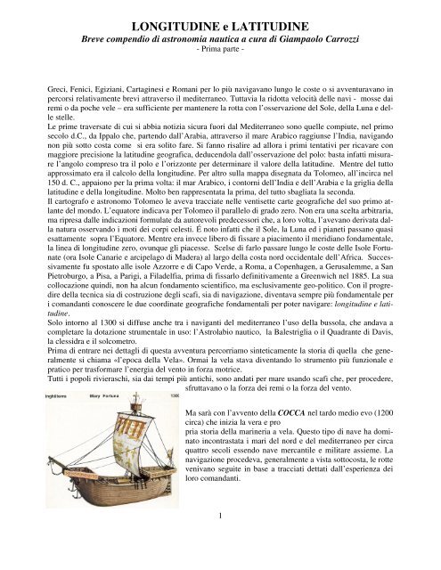 Longitudine e Latitudine.pdf - Facoltà di Pianificazione del Territorio