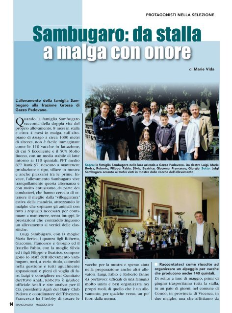 Sambugaro: da stalla a malga con onore - Anafi