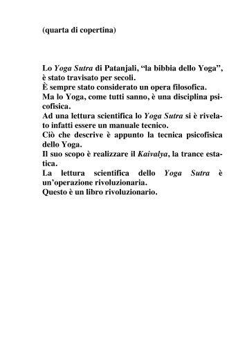 Lo Yoga Sutra di Patanjali, “la bibbia dello Yoga” - Giulio Cesare ...