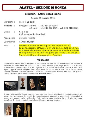 ALATEL – SEZIONE DI MONZA - Peoplecaring.telecomitalia.it