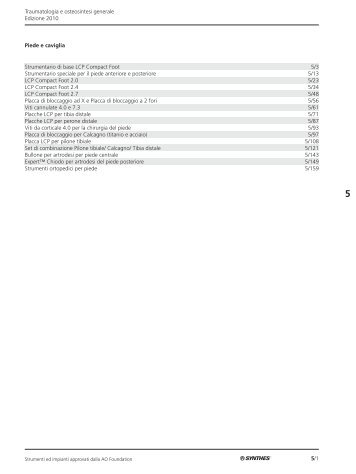 5/1 Traumatologia e osteosintesi generale Edizione 2010 ... - Synthes