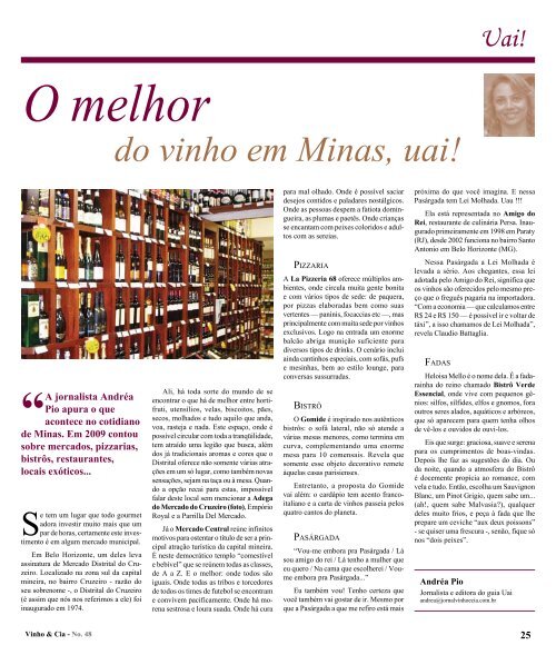 Vinhos, restaurantes, lojas, eventos, dicas, humor - Jornal Vinho & Cia