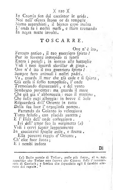 Poesie di Ossian figlio di Fingal antico poeta Celtico