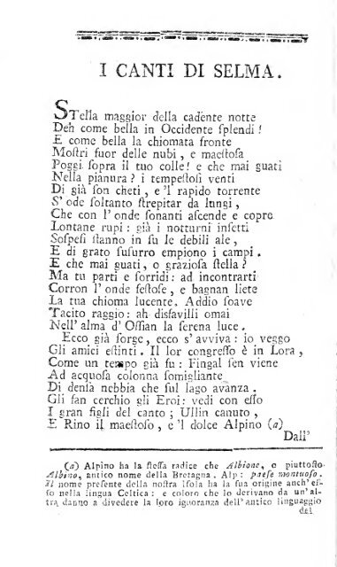 Poesie di Ossian figlio di Fingal antico poeta Celtico