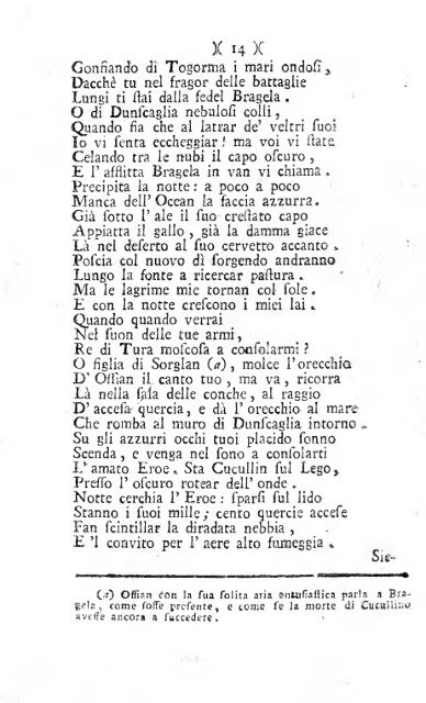 Poesie di Ossian figlio di Fingal antico poeta Celtico