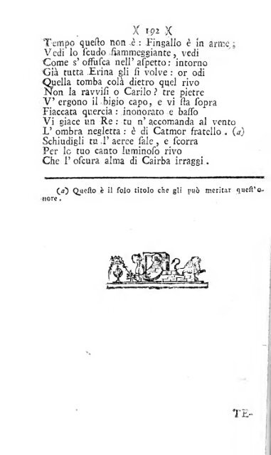 Poesie di Ossian figlio di Fingal antico poeta Celtico