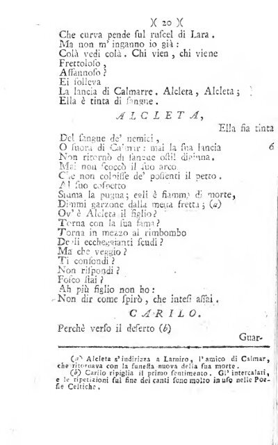 Poesie di Ossian figlio di Fingal antico poeta Celtico