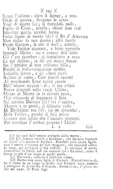 Poesie di Ossian figlio di Fingal antico poeta Celtico