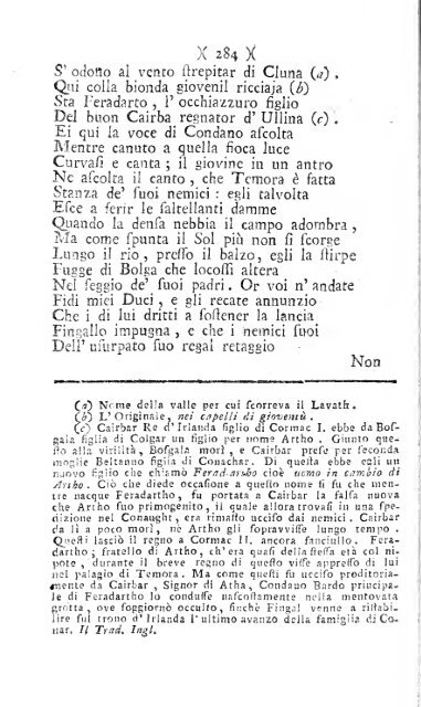 Poesie di Ossian figlio di Fingal antico poeta Celtico