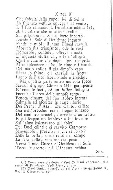 Poesie di Ossian figlio di Fingal antico poeta Celtico