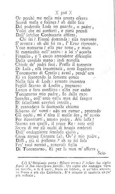 Poesie di Ossian figlio di Fingal antico poeta Celtico