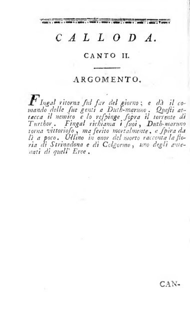 Poesie di Ossian figlio di Fingal antico poeta Celtico