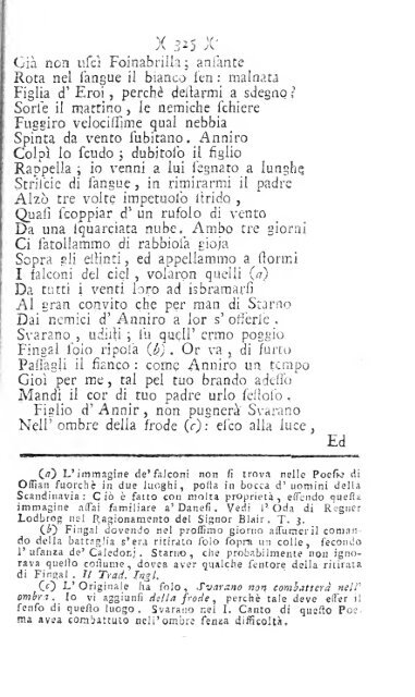 Poesie di Ossian figlio di Fingal antico poeta Celtico